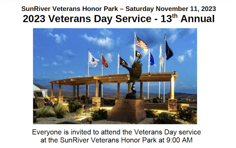 SunRiver Veterans Day Service Utah Department of Veterans and