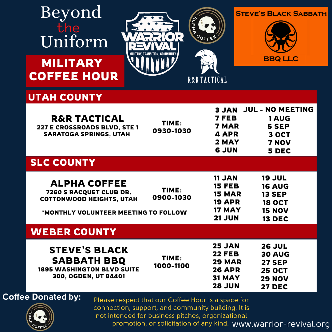 Warrior Revival Coffee Hours Flyer