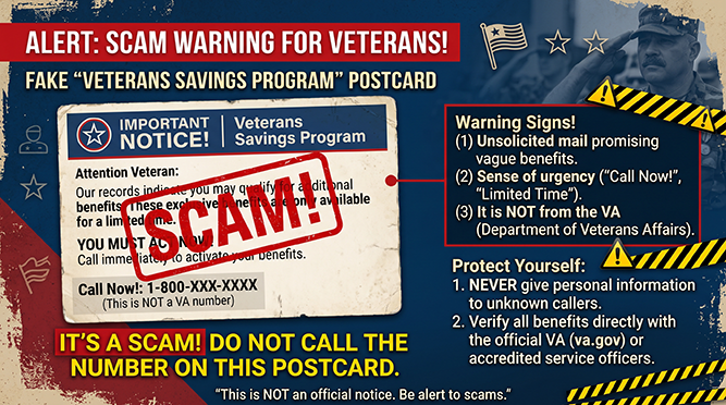 Featured image for “UDVMA Urges Utah Veterans to Remain Vigilant Against Veteran-Targeted Scams”